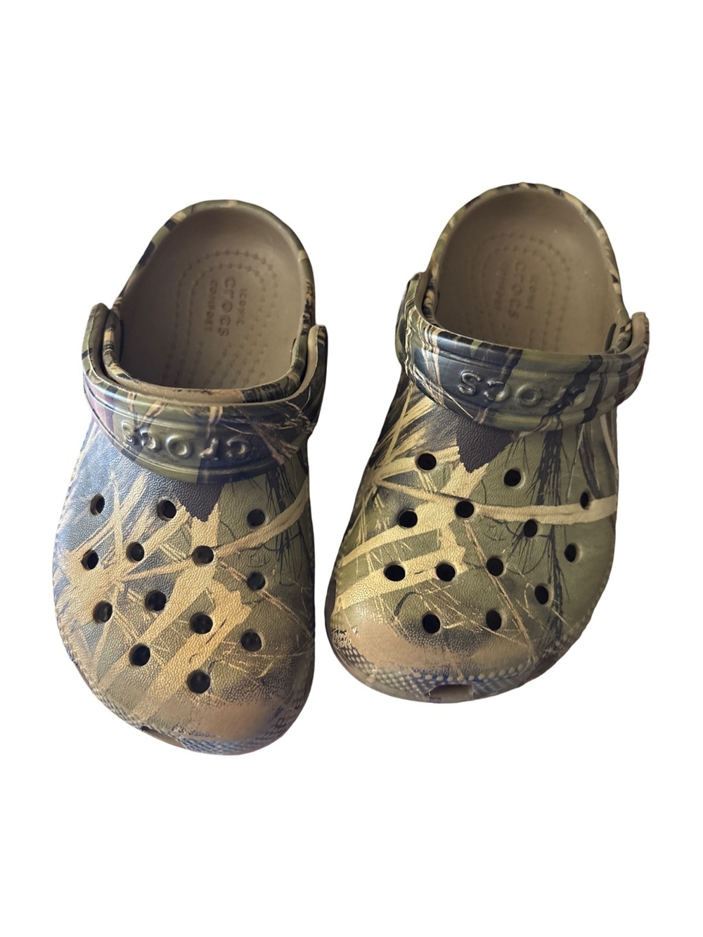CROCS Kids Camo-print Classic Clog in Green and Brown